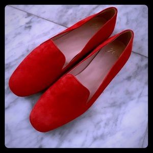 NWOT JCrew Red Suede sz7 shoes